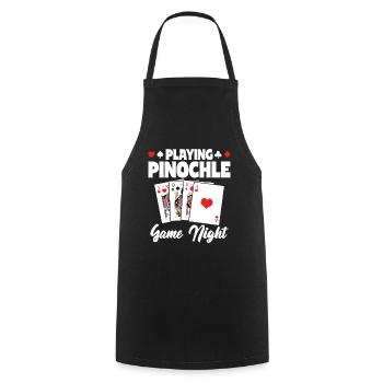 Playing Pinochle Game Night Penuchle Team - Cooking Apron - black - Front - AI Model Male 185 dark (185cm)