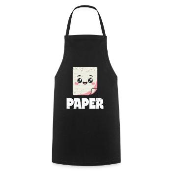 Ciseaux Pierre Papier Groupe École Jeu Papier Figurine - Tablier de cuisine - noir - Devant - AI Model Male 185 dark (185cm)