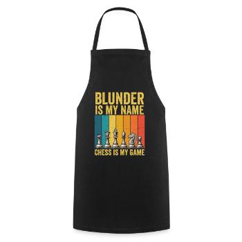 Chess Set Chess Design Chess Pieces Retro - Cooking Apron - black - Front - AI Model Male 185 dark (185cm)