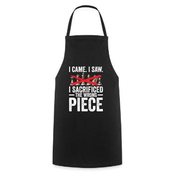 Cool Chess Design - Jeu d’échecs pour débutants - Tablier de cuisine - noir - Devant - AI Model Male 185 dark (185cm)