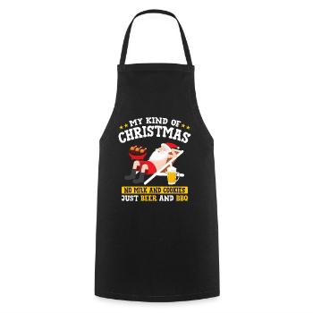 My Kind Of Christmas - Christmas in Summer - Cooking Apron - black - Front - AI Model Male 185 dark (185cm)