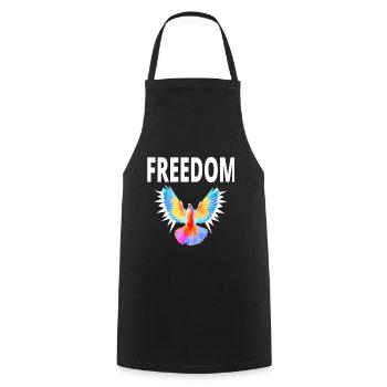 freedom Yog Freiheit George Geschenkidee - Kochschürze - Schwarz - Vorne - AI Model Male 185 dark (185cm)