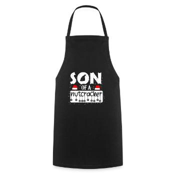 Funny Christmas Nutcracker Advent Sayings - Cooking Apron - black - Front - AI Model Male 185 dark (185cm)