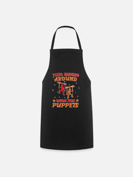 Puppeteers and marionettes for puppet shows - Cooking Apron - black