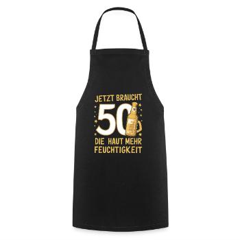 Bier Humor zum 50. Geburtstag - Kochschürze - Schwarz - Vorne - AI Model Male 185 dark (185cm)