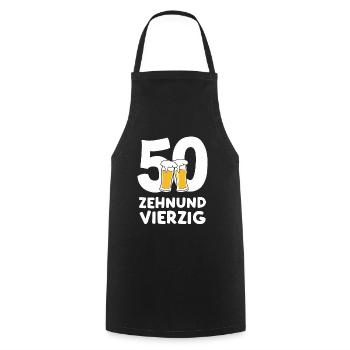 Bier Humor zum 50. Geburtstag Zehnundvierzig - Kochschürze - Schwarz - Vorne - AI Model Male 185 dark (185cm)