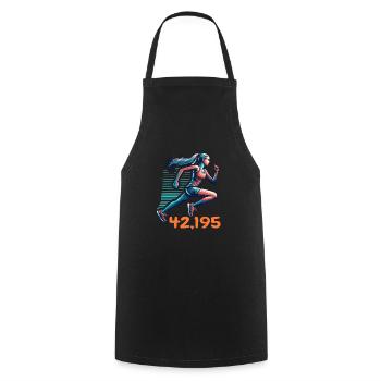 Marathon Runner Woman Running Running Training Jogging - Cooking Apron - black - Front - AI Model Male 185 dark (185cm)