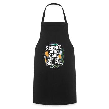 Athées : dictons de la recherche scientifique - Tablier de cuisine - noir - Devant - AI Model Male 185 dark (185cm)
