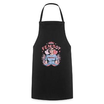 Femboy Pride Design –Gender Ladyboy Genderfluid - Cooking Apron - black - Front - AI Model Male 185 dark (185cm)