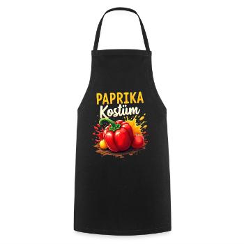 Paprika Kostüm Gemüse Kostüm Küche vegan Karneval - Kochschürze - Schwarz - Vorne - AI Model Male 185 dark (185cm)