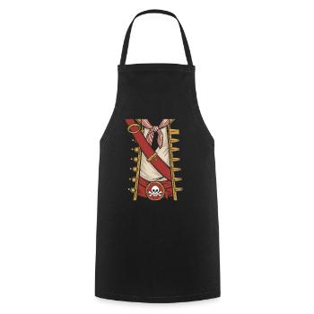 T-shirt déguisement de pirate pour garçons et hommes - Tablier de cuisine - noir - Devant - AI Model Male 185 dark (185cm)