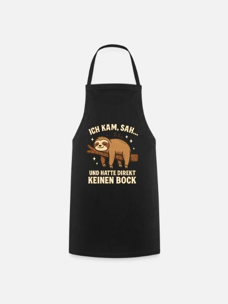 Faultier Geschenk Sloth Büro Arbeitskollege - Kochschürze - Schwarz