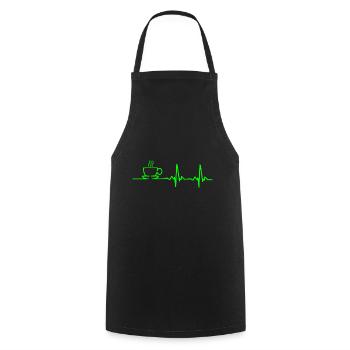 Kaffee Liebhaber - Heartbeat - Kochschürze - Schwarz - Vorne - AI Model Male 185 dark (185cm)