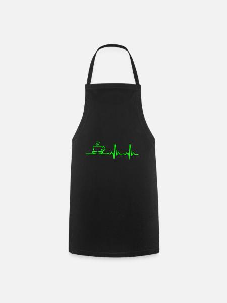 Kaffee Liebhaber - Heartbeat - Kochschürze - Schwarz