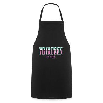 Thirteen Est. 2025 Boys Girls Official Teenager - Cooking Apron - black - Front - AI Model Male 185 dark (185cm)