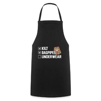 Kilt Männer Spruch Schottenrock - Kochschürze - Schwarz - Vorne - AI Model Male 185 dark (185cm)