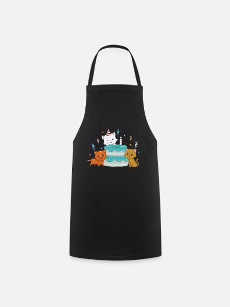 Cats birthday - Cooking Apron - black