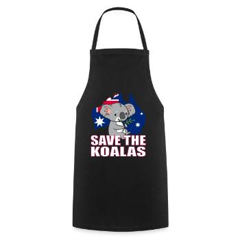 Koala - Save the Koalas. - Cooking Apron - black - Front - AI Model Male 185 dark (185cm)
