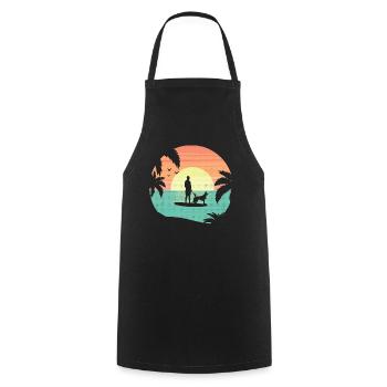 Stand Up Paddling chien SUP mer mer mer cadeau - Tablier de cuisine - noir - Devant - AI Model Male 185 dark (185cm)
