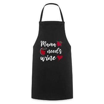 Maman a besoin de Wine Mother Mothers Day Wine amateurs - Tablier de cuisine - noir - Devant - AI Model Male 185 dark (185cm)