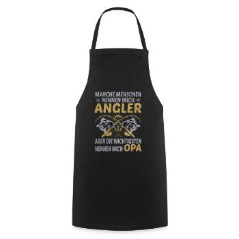 Angler Opa Enkelkinder Angeln Männersport Geschenk - Kochschürze - Schwarz - Vorne - AI Model Male 185 dark (185cm)