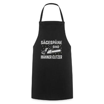 Sägespäne Männer Glitzer Forstwirtschaft Förster - Kochschürze - Schwarz - Vorne - AI Model Male 185 dark (185cm)