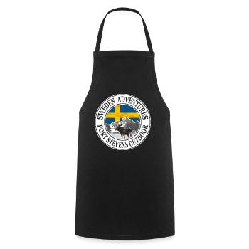 Sweden Adventures - Swedish flag & moose - Kochschürze - Schwarz - Vorne - AI Model Male 185 dark (185cm)