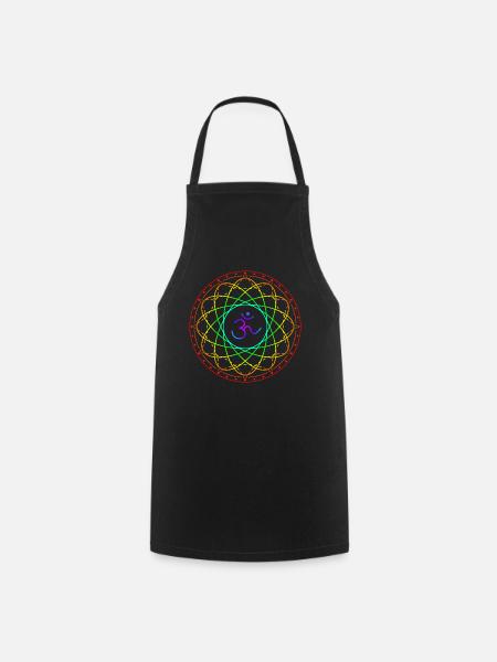 Sacred geometry with Om symbol - Cooking Apron - black
