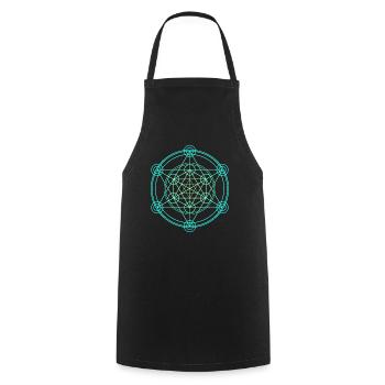 Merkaba Sacred Geometry - Cooking Apron - black - Front - AI Model Male 185 dark (185cm)