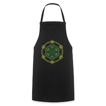 Merkaba Géométrie sacrée - Tablier de cuisine - noir - Devant - AI Model Male 185 dark (185cm)