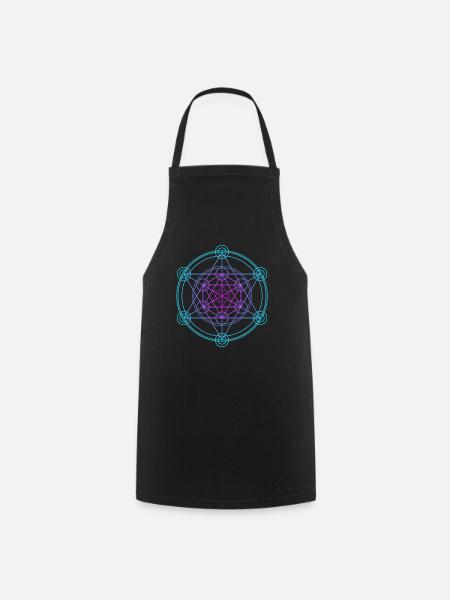 Merkaba Sacred Geometry - Cooking Apron - black