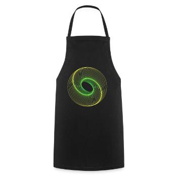 Heilige Geometrie Spiralle - Kochschürze - Schwarz - Vorne - AI Model Male 185 dark (185cm)
