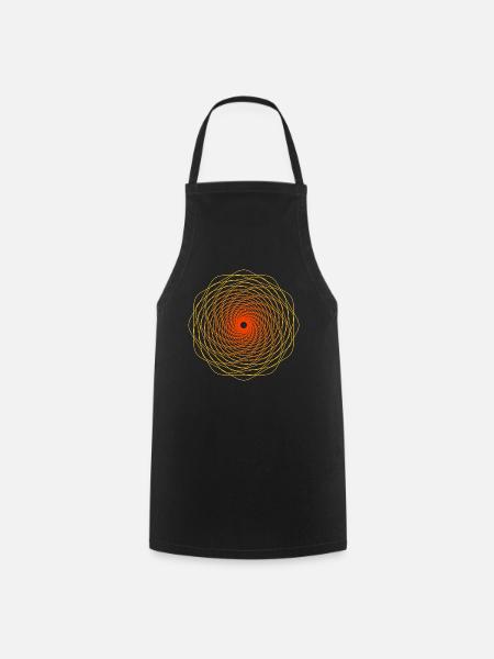 Sacred Geometry Spiral Sun - Cooking Apron - black
