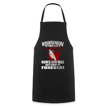 Mountain bike downhill racing, bicycle mountain bike - Cooking Apron - black - Front - AI Model Male 185 dark (185cm)
