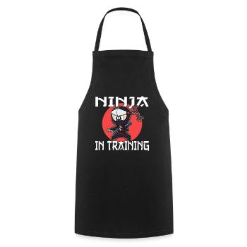 Ninja en formation, cadeau pour les fans de ninja, ninjas - Tablier de cuisine - noir - Devant - AI Model Male 185 dark (185cm)