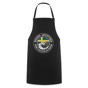 Sweden Adventures - Swedish flag & moose - Kochschürze - Schwarz - Vorne - AI Model Male 185 dark (185cm)