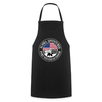Alaska - Bear - USA Flag - Cooking Apron - black - Front - AI Model Male 185 dark (185cm)