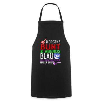 Morgens Bunt Abend Blau Geile Maler Sau Malerei - Kochschürze - Schwarz - Vorne - AI Model Male 185 dark (185cm)