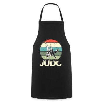 Judo vintage Sport de combat japonais Cadeau - Tablier de cuisine - noir - Devant - AI Model Male 185 dark (185cm)
