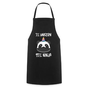 Licorne ninja guerrier licornes panda ours panda - Tablier de cuisine - noir - Devant - AI Model Male 185 dark (185cm)