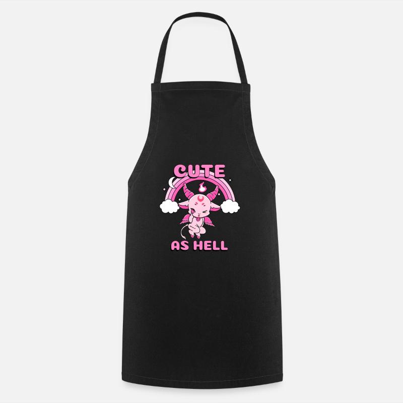 CUTE AS HELL Baphomet - Tablier de cuisine - noir
