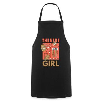 Théâtre Fille fille actrice actrice de théâtre - Tablier de cuisine - noir - Devant - AI Model Male 185 dark (185cm)