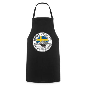 Sweden Adventures - Swedish flag & moose - Kochschürze - Schwarz - Vorne - AI Model Male 185 dark (185cm)