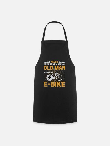 Old Man E-Bike Vieux Hommes Cyclisme - Tablier de cuisine - noir