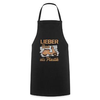 Lieber Rost Als Plastik Roller Motorroller Bastler - Kochschürze - Schwarz - Vorne - AI Model Male 185 dark (185cm)