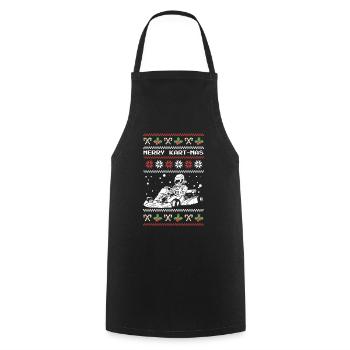 Merry Kart-Mas Gokart Ugly Karting Christmas - Cooking Apron - black - Front - AI Model Male 185 dark (185cm)