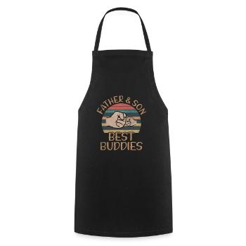 Vintage Father Son Buddies Forever Fist Dad - Cooking Apron - black - Front - AI Model Male 185 dark (185cm)