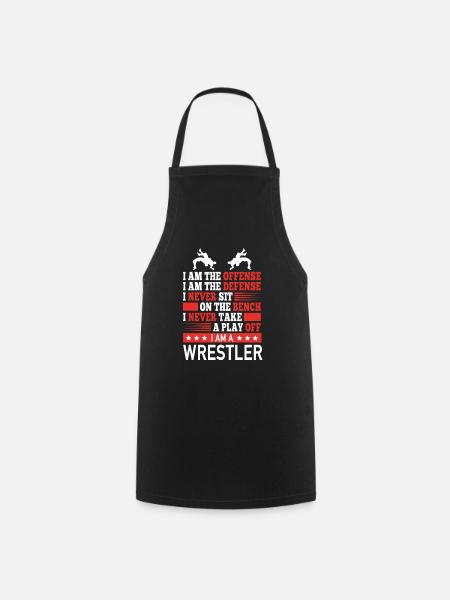 Wrestler Offensive Defensive Wrestling Professional - Cooking Apron - black
