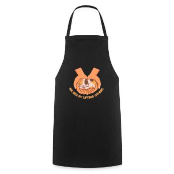 Rise Lifting Others Life Wisdom Hamster Hands - Cooking Apron - black - Front - AI Model Male 185 dark (185cm)