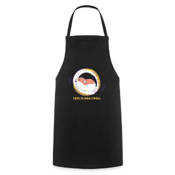 This is how I roll hamster hamster wheel hamster cage - Cooking Apron - black - Front - AI Model Male 185 dark (185cm)